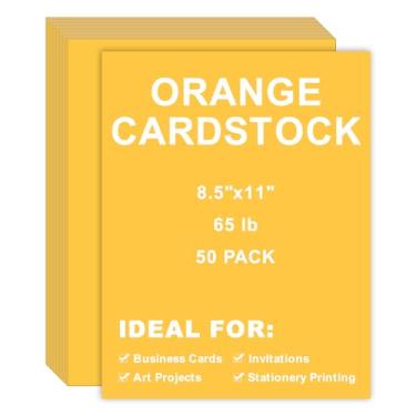 Imagem de Cartolina 8,5 x 11, 50 peças, 29,5 kg/180 g/m², papel de impressora grosso para artesanato, papelaria, cartões de visita, impressão de escritório (amarelo, 50 peças)