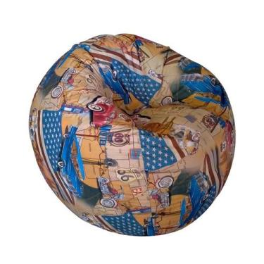 Imagem de Puff Redondo Route 66 Colorido - Phoenix Puff