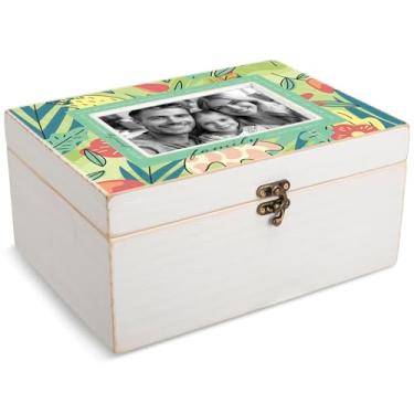 Imagem de Cottage Garden Caixa de joias Being A Family No Matter What 25 x 12 x 12 cm, azul, verde, rosa, MDF, madeira e vidro, caixa de joias