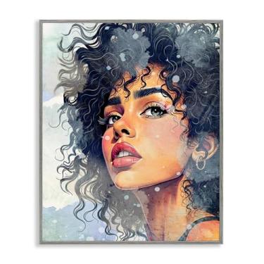 Imagem de Stupell Industries In Her Eyes Portrait Gray Framed Giclee Art Design por Kim Allen, 40,6 x 50,8 cm
