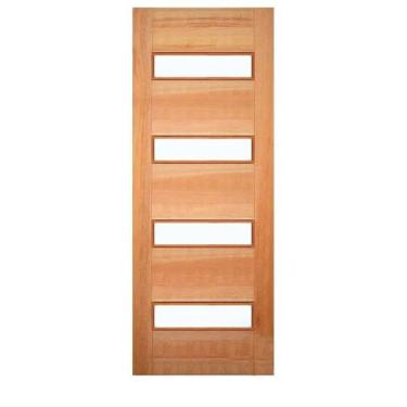 Imagem de Porta de Entrada Maciça Pivotante para 4 Vidros - Madeira, 2,10 m (alt