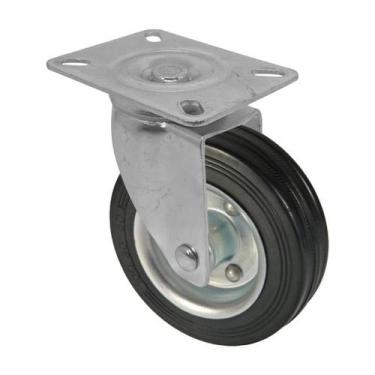 Imagem de Roda rodízio borracha maciça 4 pol 100mm giratório 60kg - AJAX