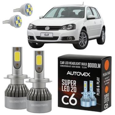 Imagem de Luz Farol Baixo H7 LED VW Golf 1992 A 2018 Iluminação Forte - Autovex