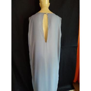 Imagem de Vestido em crepe e Chiffon azul bebê. (Tam: M/G) - Dinho Arte Confecçõ