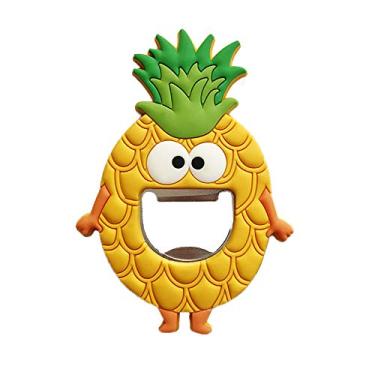 Imagem de Abridor de garrafa de metal de silicone para cafeteira de cerveja Coke Bartender Kitchen Barware Metal Novelty Cute Fun Shape, Pineapple
