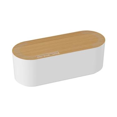 Imagem de D-Line Caixa de gerenciamento de cabos, suporte de tira de energia, ocultadores de tomada de chão, organizador de cabos de mesa, fios de TV de capa, armazenamento de fios, ocultador de extensão, corretivo de escritório para cabos - pequeno, tampa de efeito de madeira