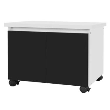 Imagem de Gabinete Armario Armarinho Balcão de Banheiro Gaveteiro 80cm (Branco/Preto)