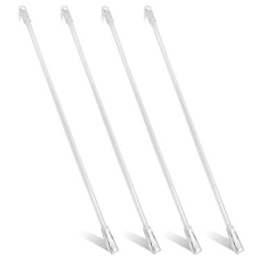 Imagem de 4 peças de varinha cega de 35,5 cm, haste de inclinação cega para janela, haste de controle vertical de varinha, varinha de inclinação cega transparente com gancho e aderência, acessório abridor de persianas