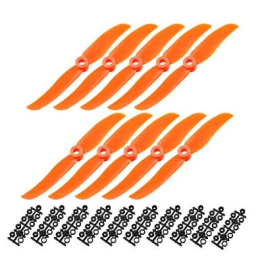 Imagem de uxcell RC Propellers CW 5030 5x3 Inch 2-Vane Fixed-Wing for Airplane, Nylon Orange 10pcs with Adapter Rings