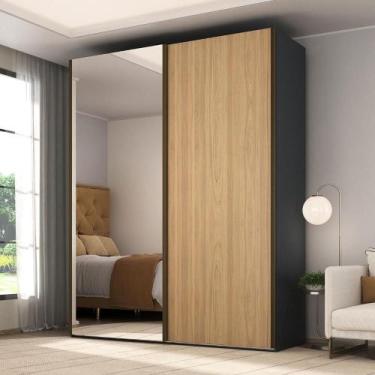 Imagem de Guarda Roupa 183cm 2 Portas de Correr com Espelho 100% MDF - Mambel Q,