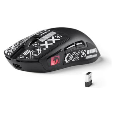 Imagem de ATTACK SHARK × Mouse para jogos sem fio MAMBASNAKE M4, sensor óptico PAW3311 DPI ajustável, botões programados, mouse de computador ergonômico leve de 52 g 2,4G/BT/USB-C para PC/Mac-preto e fita