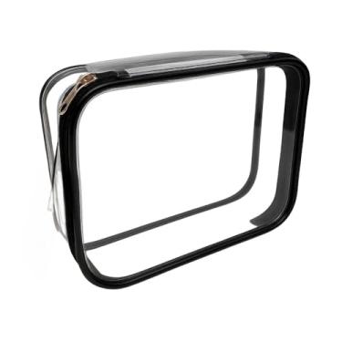 Imagem de Estojo Box Transparente com Zíper, Design Resistente, Amplo Espaço para Organização, Visual Clean, Preto (Preto)