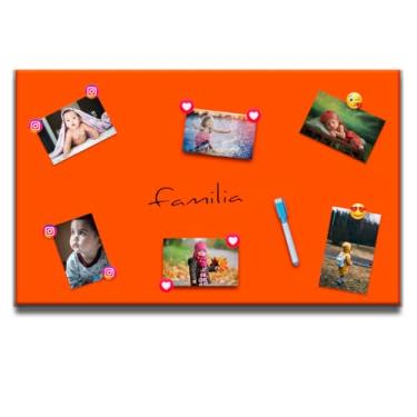 Imagem de Planner Mural Quadro de Fotos Coloridos - Quadro Branco (Laranja, 60x90cm)