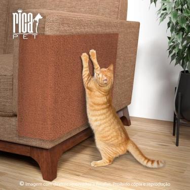 Imagem de Arranhador E Protetor De Sofá Adesivo Para Gatos Carpete Cama Box Parede Premium (Marrom, 200x50)