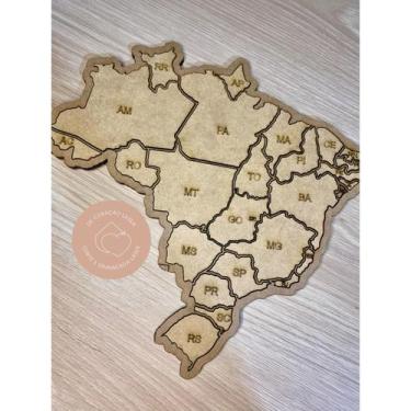 Imagem de Quebra Cabeça Mapa do Brasil em mdf Cru - NoBrand