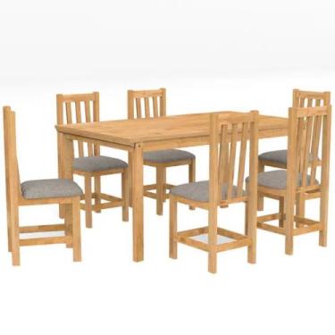 Imagem de Conjunto de Mesa 6 Cadeiras Tampo Madeira Itália Rústica Meneghetti, M