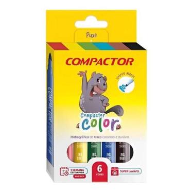 Imagem de Canetinha Hidrográfica Color 1582416 6 Cores - Compactor - Tendtudo