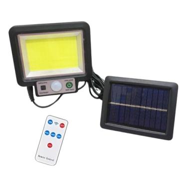Imagem de Luminária Solar Parede 117 cob com Placa Separada 3 funções iluminação de parede Sensor Presença para jardim varanda garagem corredor deck