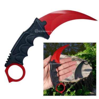 Imagem de Karambit com Lâmina Afiada Inox, Empunhadura com Furo e Capinha Protet
