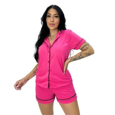 Imagem de Pijama Amamentação Manga Curta Gola e Short - c10 BRENDA - TERRA E MAR