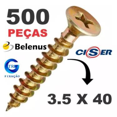 Imagem de Parafuso para Madeira 3.5x40mm Cabeça Chata Phillips 500 unidades - GT