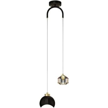 Imagem de Criativo Lâmpada De Cabeceira Pendurada Fio Longo Luminárias Ajustáveis Lustre De Cristal Decoração De Quarto Lâmpada De Teto Sala De Estar Bar Cozinha Iluminação Pendente