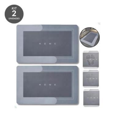 Imagem de Kit 2 unidades Tapete Mágico Ultra Absorvente Para Banheiro Antiderrap