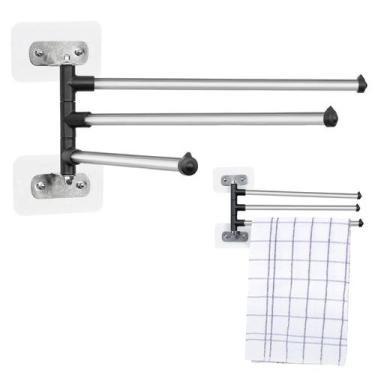 Imagem de Mini Varal Inox de Parede com 3 Varetas Lavanderia Banheiro - Mm House