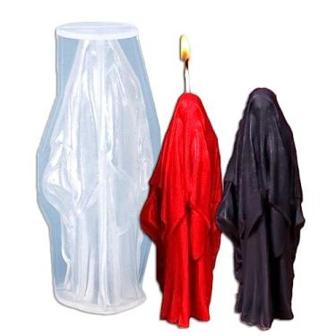 Imagem de Tone Fun Moldes de silicone em forma de feiticeiro sem rosto para fazer velas, resina, velas de aromaterapia, sabonete de cera artesanal, decoração de casa, artesanato