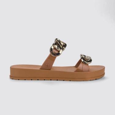 Imagem de Tamanco Zaxy Corrente Dupla 19309, Terroso, Claro, 36