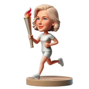 Imagem de Tocha - Rolamento Runner Bobblehead feito à mão de sua foto, presente significativo para fãs do espírito olímpico, decoração edificante para exibições de recordações esportivas, presente ideal para