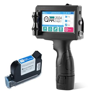 Imagem de QMSTRAPACK Pistola de impressora a jato de tinta portátil C10 com cartucho de tinta original de secagem rápida para texto QRCode Código de barras Número de lote Etiqueta Imagem Data de validade