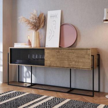 Imagem de Balcão Buffet Metalic Estilo Industrial 188cm 02 Portas Móvel na Caixa