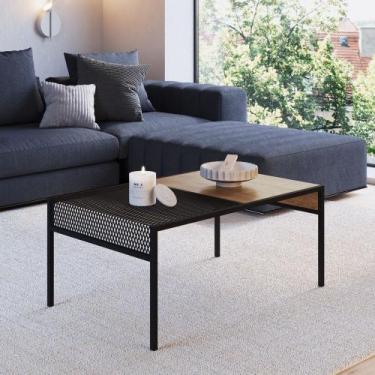 Imagem de Mesa de Centro Metalic 80x50cm Estilo Industrial Móvel na Caixa, Vermo