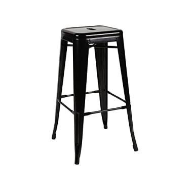 Imagem de Banqueta Alta Industrial em Aço Berlim Fratini Preto