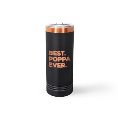 Imagem de Copo Poppa Skinny – Copo de viagem de aço inoxidável de 590 ml – Presente para papai dos netos – Dia dos Pais, aniversário, ideia de presente de Natal (preto)