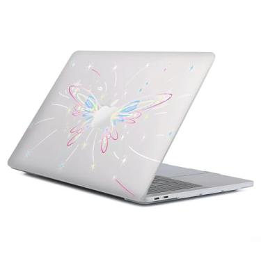 Imagem de Capa compatível com MacBook Air 13 polegadas 2022 2021 2020 2019 2018 versão modelo A2337 M1 M2 A2681, capas protetoras de arte para Air13 Retina Display com Touch ID-Butterfly Fireworks