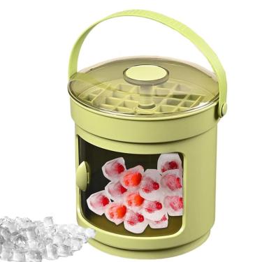 Imagem de Balde Forma de Gelo Recipiente Reservatorio Pegador Tampa Alça Dispenser Casa Festa Evento Reuniao