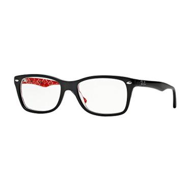 Imagem de Armação para Óculos Ray-Ban 0RX5228 2479 Tam 53 / Preto/Vermelho