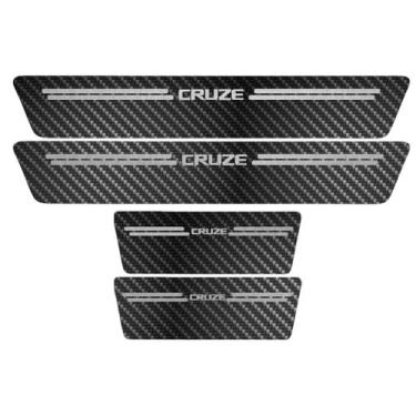 Imagem de Kit Soleira Protetora Porta Premium Aço Carbono Cruze Hatch - Jhow Ade