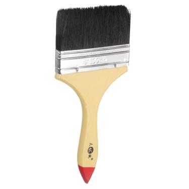 Imagem de HARFINGTON Pincéis de tinta pequenos de 9,9 cm, pincéis de cerdas naturais com cabo de madeira para pintura de arte faça você mesmo, móveis, gabinete, cercas, deck, parede, porta, guarnição, preto