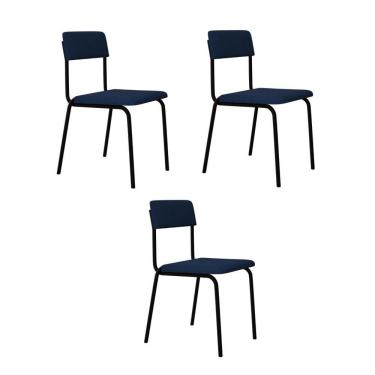 Imagem de Cadeira Fit Fixa C/4 Pes 475 X 505 X 810 Mm C/3 Un. Azul Celeste Azul Celeste