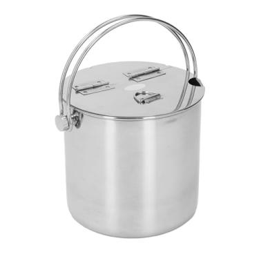 Imagem de Fockety Balde de Gelo Isolado, Balde de Gelo de Aço Inoxidável Com Alça de Tampa Articulada, Balde de Champanhe Refrigerador de Metal para Bebidas, Vinho, Coquetéis, Festas, Cerveja Gelada