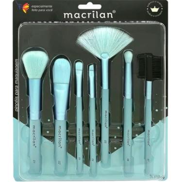 Imagem de Kit KP9-4 Com 07 Pincéis Para Maquiagem - Macrilan (azul)