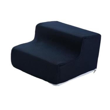 Imagem de MFMEXUL Escada para Cães de 2 Degraus, Rampa, Escada Inclinada, Antiderrapante, Leve, Cama de Escalada para Gatinhos, para Cães Pequenos, Azul Escuro
