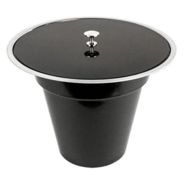 Imagem de Lixeira de Embutir Tampo Preto Balde Plástico 3 Litros - Meta Inox