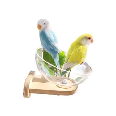 Imagem de Cama pequena de plástico à prova de mastigação com base de madeira para pendurar casa cabana gaiola de pássaro ninho para incubação cama de periquito lavável para papagaio periquito periquito
