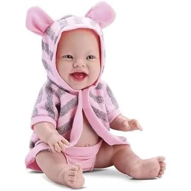 Imagem de Boneca de Vinil Baby Babilina Banho 34cm – Com Roupão Macio, Atóxica e Segura – Brinquedo Educativo Criativo para Meninas, Presente Infantil Realista