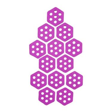 Imagem de simhoa 12 peças de mantas de tração hexagonais para pranchas de surfe, tapete antiderrapante, acolchoamento premium para pranchas de skimboard e shortboards, Rosa