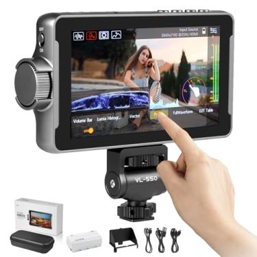 Imagem de VILTROX Câmera de tela sensível ao toque DC-550 DSLR Field Monitor 4K HDMI 5,5 polegadas com bateria/para-sol, 1200 nits, 3D LUT, Focus Assist, forma de onda, cores falsas